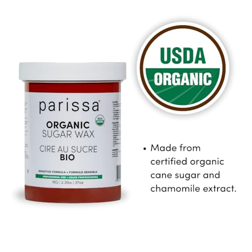 Parissa Organic Body Sugar Wax | 2.3lbs Natural, Vegan, Cruelty-Free, Salon-Quality | For All Skin Types, Gentle on Skin, Long-Lasting Smoothness