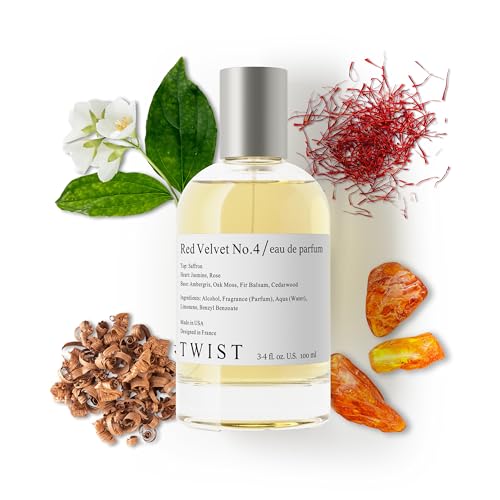 Twist - Red Velvet No. 4 - Eau De Parfum Inspired by MFK Baccarat Rouge 540, Long-Lasting Perfume For Women & Men, Paraben Free, Vegan, Clean Ingredients, Unisex - Spray 100 ml | 3.4 fl. oz.