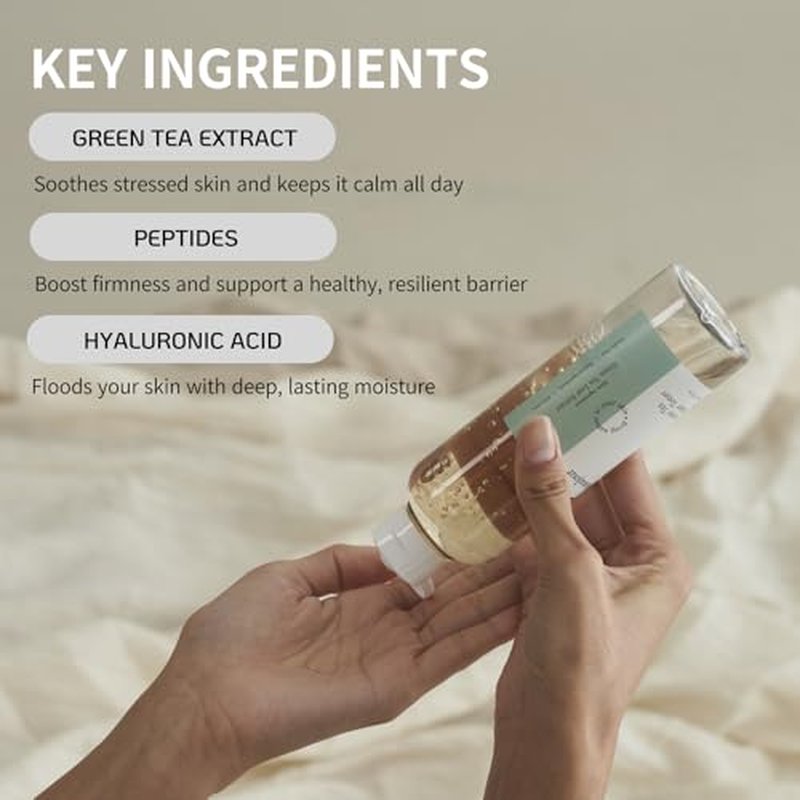 BONAJOUR] Green Tea Water Bomb Cream & Toner Set, Vegan moisturizer Duo, 7.2+3.38 fl.oz¡¦