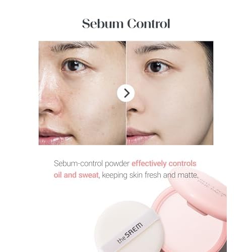 THESAEM Saemmul Perfect Pore Pink Pact - Sebum Control Face Powder with 15% Calamine for Oily Sensitive Skin - Oil Control Moisture System Compact - Korean Makeup Pressed Powder, 0.37 oz. 2 Pack