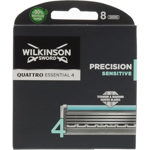 Wilkinson Sword Quattro Titanium Sensitive Refill Razor Blade Cartridges - Cartridges - 8 Count