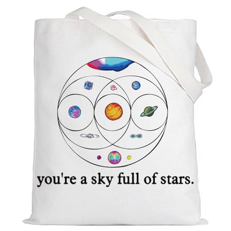 LEVLO Music Band Cosmetic Make Up Bag Star Moon Sun Lover Gift You'Re a Sky Full Of Stars Make Up Zipper Bag For Women Girls