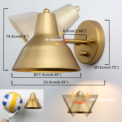 Yosoan Antique Wall Sconce Set of 2 with Dimming On/Off Switch — Vintage Vanity Lighting