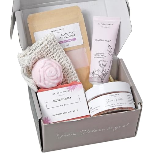 Relaxing Rose Bath Gift Set - 6pc Spa & Body Care for Women