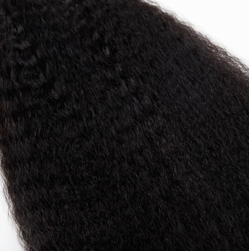 RLHAIR 14 Inch Kinky Straight Human Braiding Hair No Weft Natural Black