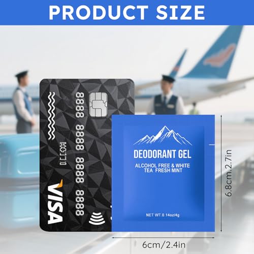 200 Pack Travel Size Deodorant Gel - Individually Wrapped, TSA Friendly Men & Women
