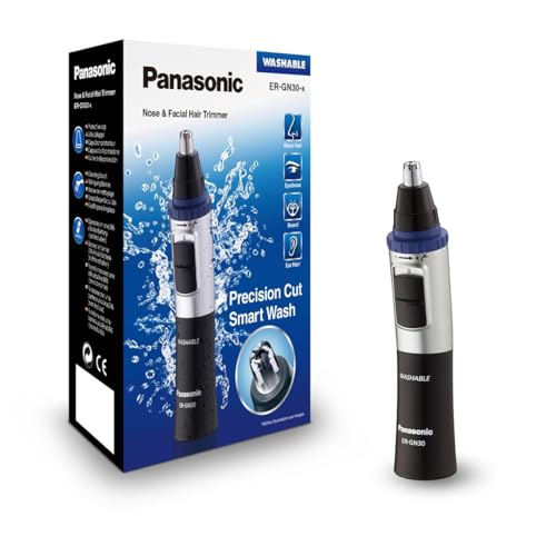 Nose Ear Facial Hair Trimmer Wet Dry Vortex Cleaning System - Blue