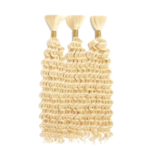Blonde Deep Wave Human Braiding Hair for Boho Braids - 18 Inch, #613, 150g Variation of THIS listing