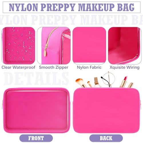Large Nylon Makeup Bag Set – 4-Piece Clear Cosmetic Organizer for Travel & Gifts