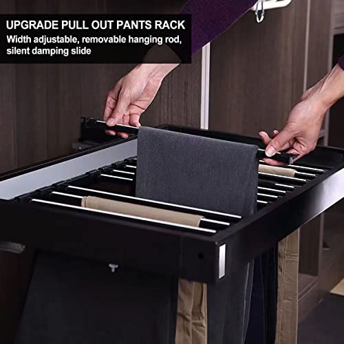 Pengfei 23.6-33.5 inch Pull Out Pants Rack | Retractable Wardrobe Trousers Organizer