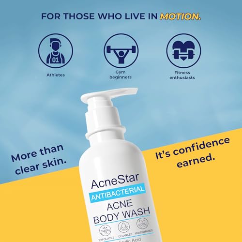 Antibacterial Acne Body Wash with Salicylic Acid for Back Chest & Shoulder Breakouts