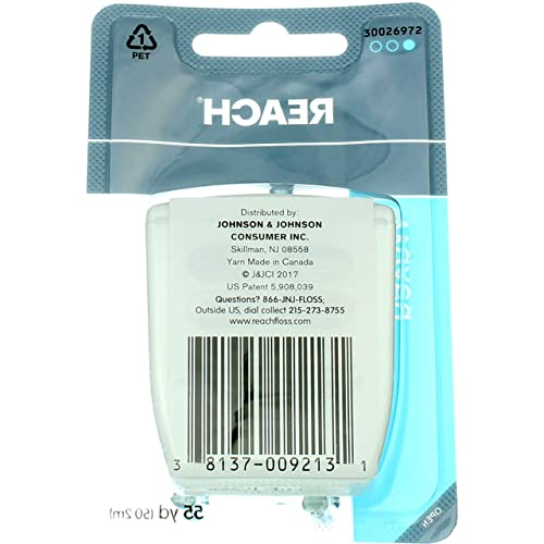Reach Unflavored Waxed Dental Floss 55 Yards, Pack of 10 – Plaque Removal & Gum Care