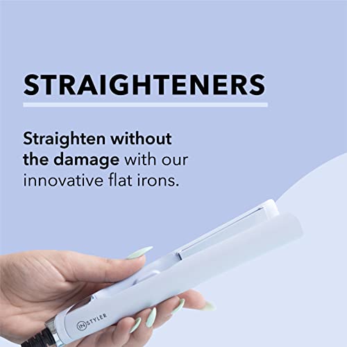Ceramic Hair Straightener Flat Iron for All Hair Types - White