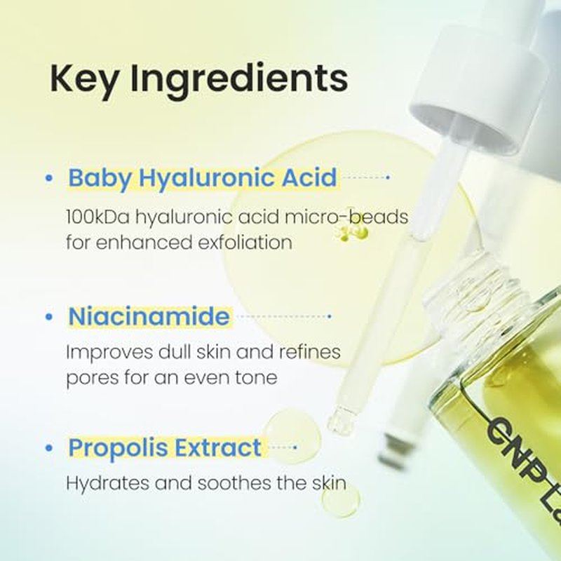 CNP Rescue+Propolis Serum - Redness Relief Serum with Niacinamide & IP-BHA, Soothing, Hydrating, Minimizing Pores, for Oily & Sensitive Skin, Lightweight Essence for Glass Skin, Korean Skin Care
