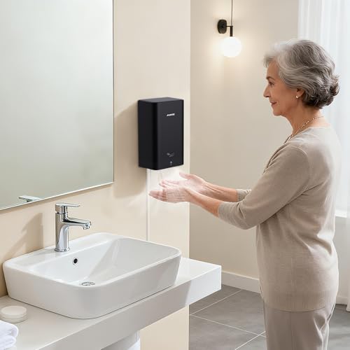 AIKE Compact Hand Dryer for Bathroom Black 110V - Touch-Free, Space Saving