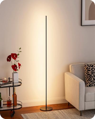 Dimmable 57.5-Inch Floor Lamp with Remote & Foot Switch - Black