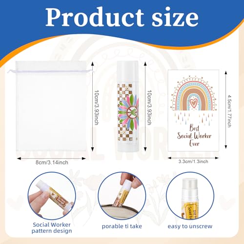 Case Manager Lip Balm Set - Inspirational Quotes & Cherry Flavored Moisturizer - Social Worker Appreciation Gift Bulk 36 pcs