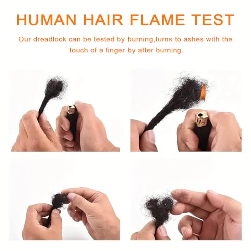 Human Hair Dreadlock Extensions 8 Inch 30 Strands - 1B Variation of THIS listing
