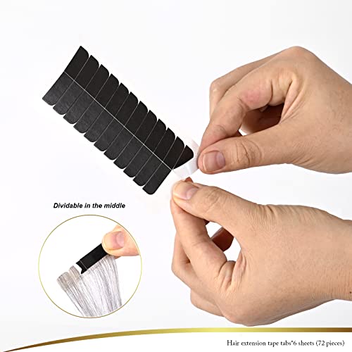 Hair Extension Tools Kit with Flat Pliers & Double Sided Tape - Black
