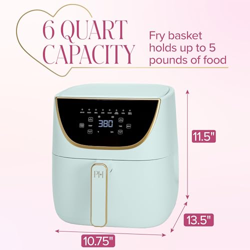 Paris Hilton 6-Quart Aqua Air Fryer with Touchscreen, 8-in-1 Nonstick Kitchen Appliance