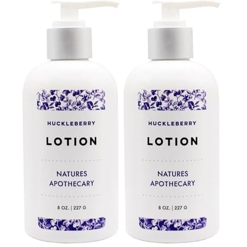 Huckleberry Lotion For Dry Skin | Silky, Nourished, & Hydrated Skin | Hypoallergenic, All-Natural, Plant-Derived, Made in USA (Pack of 2)