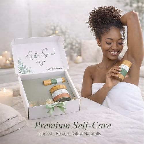 Skincare Gift Set for Women -3 Piece Natural Self Care Kit with Grass Fed Tallow & Probiotic Deodorant, Hydrating Body & Lip Balm ? Clean Beauty Gift For Birthday or Anniversary.