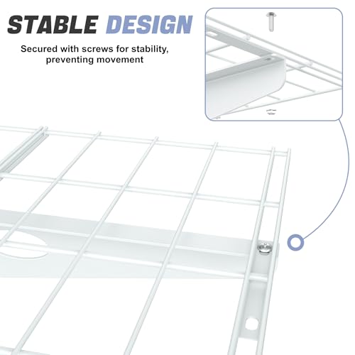White Wall Mount Garage Shelves 2 Pack 24x48 Inch Heavy Duty Storage