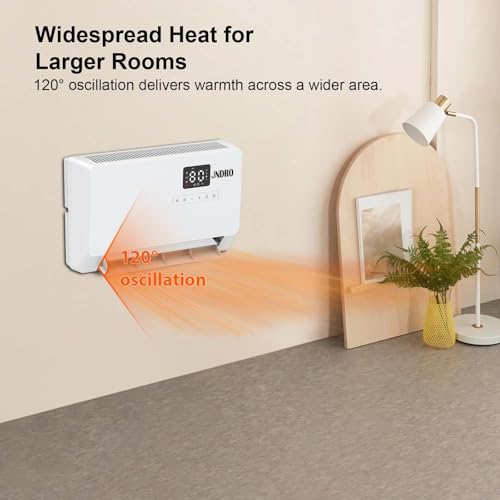 Wall-Mounted Space Heater with Thermostat & Remote Control