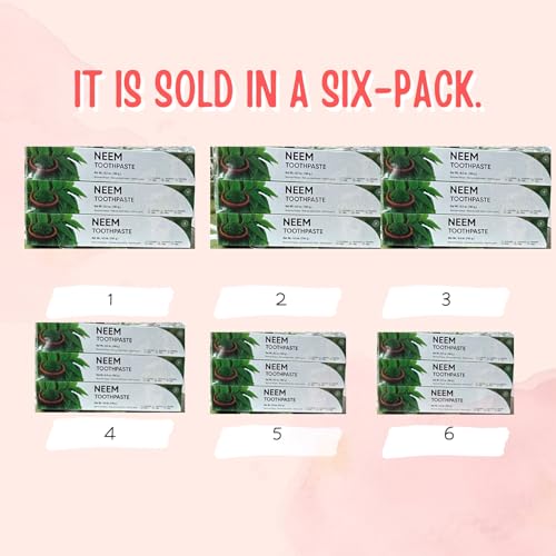 Organic Neem Tulsi Herbal Toothpaste Pack of 6 - Fluoride-Free, Vegan Oral Care