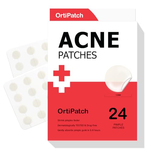 Pimple Patches for Face, Hydrocolloid Acne Patches, Absorb Zits and Blemishes, Invisible Spot Cover, Treatment for Breakouts, Acne Stickers with Salicylic Acid and Tea Tree Oil (24 Count)