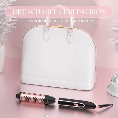 5-in-1 Curling Iron Set with Interchangeable Ceramic Barbells & Hot Air Brush