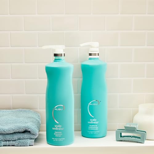 Malibu C Scalp Wellness Conditioner 33.8 oz - Hydrating Sulfate-Free Moisturizer with Eucalyptus & Spearmint Oil - Vegan Hair Care for Dry Scalp