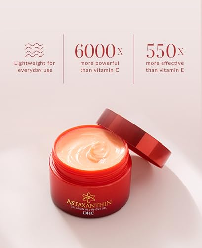 DHC Astaxanthin Collagen Face Moisturizer - Brightening, Hydrating, Fast-Absorbing, All Skin Types