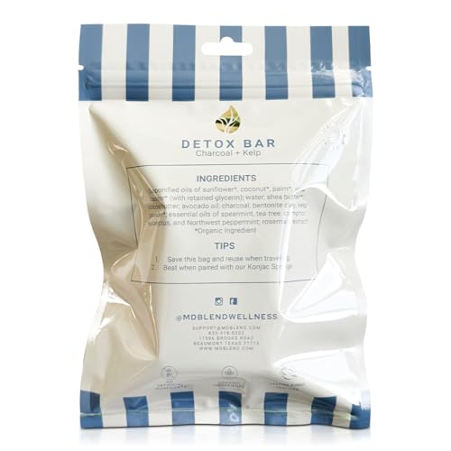 Switch2Pure Detox Bar Soap with Shea Butter, Avocado Oil & Mineral Clays, Herbal Mint Infused Organic Soap Bar for Deep Cleaning & Refreshed Skin Full Size 4 Oz