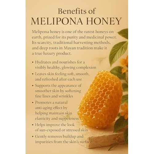 Melipona Honey Face Mask ? The All-Natural Solution for Dry Skin, Fine Lines & Youthful Glow With Enzymes & Antioxidants ? Soothes Skin After Sun Exposure ? Gentle Moisturizer for Sensitive Skin