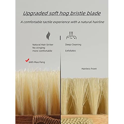 Ergonomic Premium Wood Body Brush for Wet & Dry Use - Easy to Carry, Soft Bristles Exfoliate Dead Skin & Cellulite, Ideal for Dry Brushing, Enhances Skin Health & Circulation