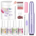 Dip Powder Nail Kit with Electric Nail Drill - 69Pcs Clear Gel Set for Home & Salon