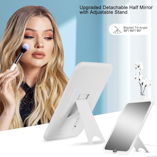 Large Travel Makeup Bag with LED Mirror - Detachable Stand & Adjustable Divider, Black (Variation of THIS listing)