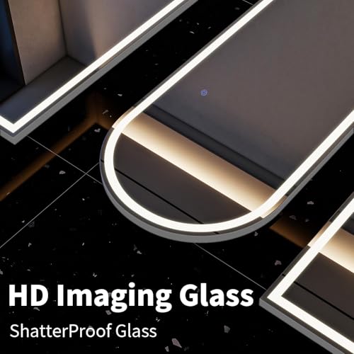White LED Arched Full Length Mirror 56x21 with Dimmable Lights