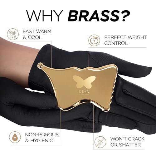 KIRA Golden Brass Butterfly Gua Sha Facial & Body Sculpting Tool