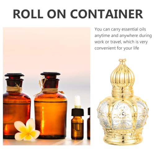 Housoutil 10 pcs Refillable Sample On Container,Vintage Perfume Bottles Middle Eastern Style Glass Roll on Bottles for Essential oils£¬10ml