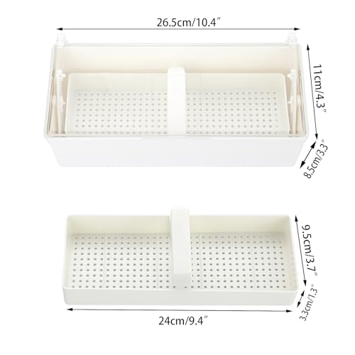 Nail Tool Sterilizer Box with Tray - White, for Nail Art Accessories & Tools