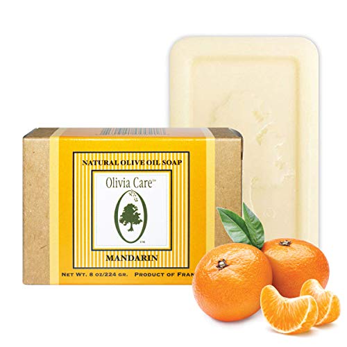 Olivia Care Mandarin & Olive Oil Organic Vegan Bath Bar Soap Pack of 4 - 8oz Each