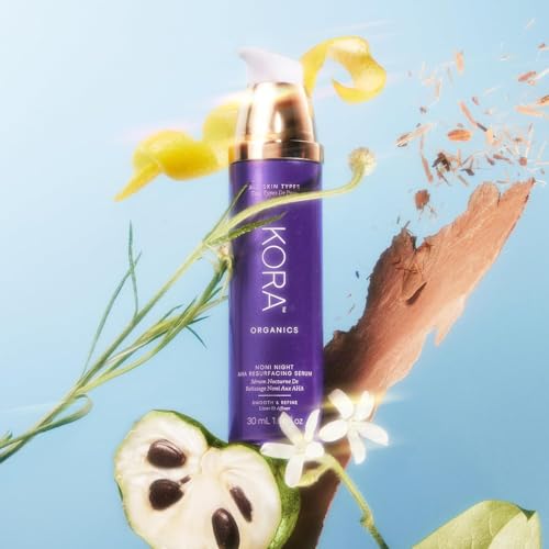 KORA Organics Noni Night AHA Resurfacing Face Serum 1.01 Fl Oz - Organic & Vegan