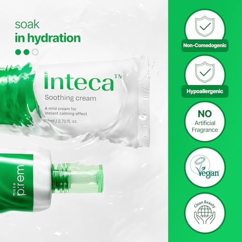 MAKE P:REM INTECA Soothing CICA Cream 3.38 Fl Oz - Deep Absorption & Calming