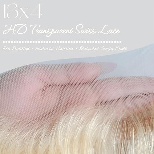 613 Blonde 13x4 HD Lace Closure Human Hair Body Wave 14 Inch - Free Part Natural Hairline