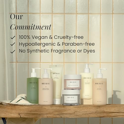 Beigic Aromatic Face Cleanser 4.39 oz - Gentle Vegan Foaming Wash with Hyaluronic Acid & Micellar Water - Sensitive Skin