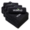 Orighty Black Microfiber Makeup Remover Cloths - 13x13 Inch, Pack of 18