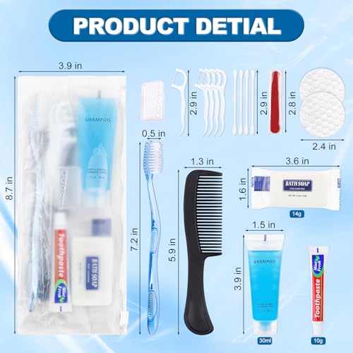 10 Pack Travel Toiletry Kits with Individually Packaged Personal Hygiene Supplies