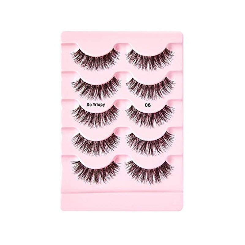 i?ENVY by KISS So Wispy Eyelashes 5 Pair Multi Pack (KPEM65) (1 Pack) Natural Wispy Style Made with Natural Hair